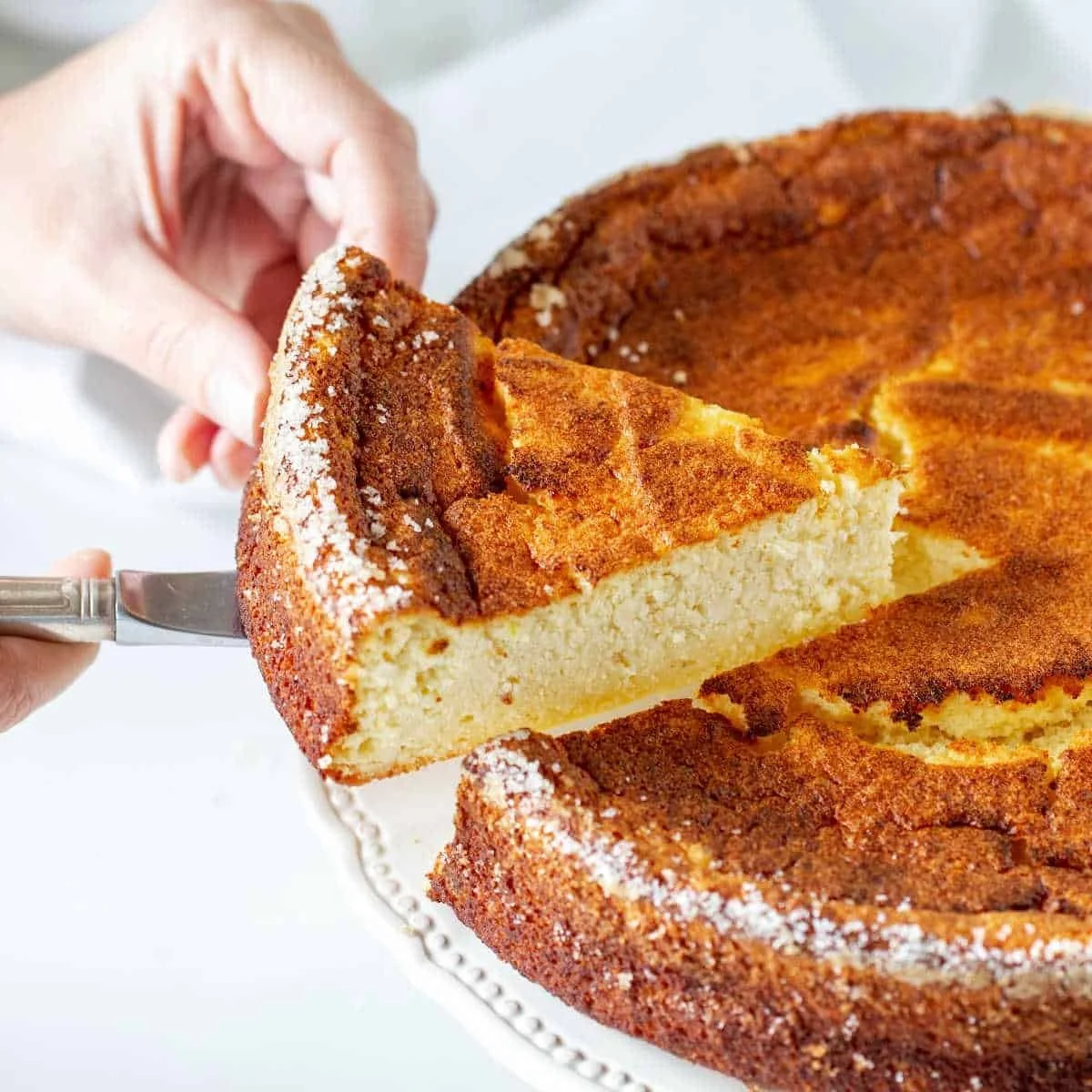 Baked Crustless Ricotta Cheesecake