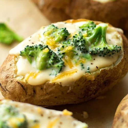 Cheesy Broccoli Baked Potatoes