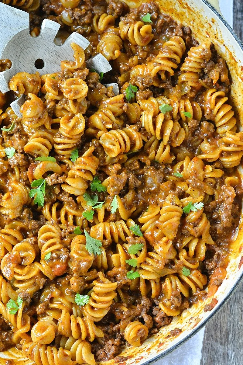 Cheesy Taco Pasta One Pot Dinner