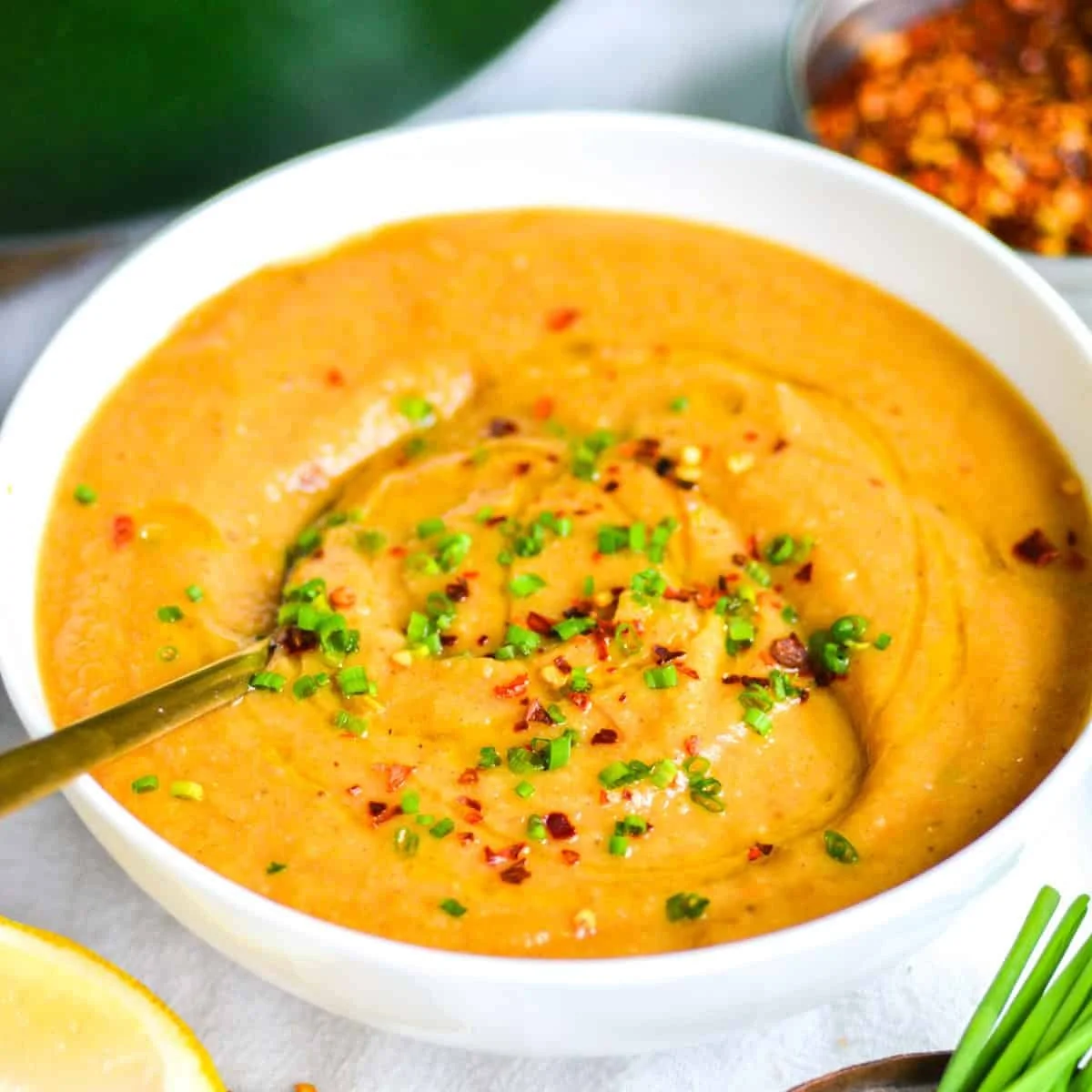Creamy Cauliflower Red Lentil Soup