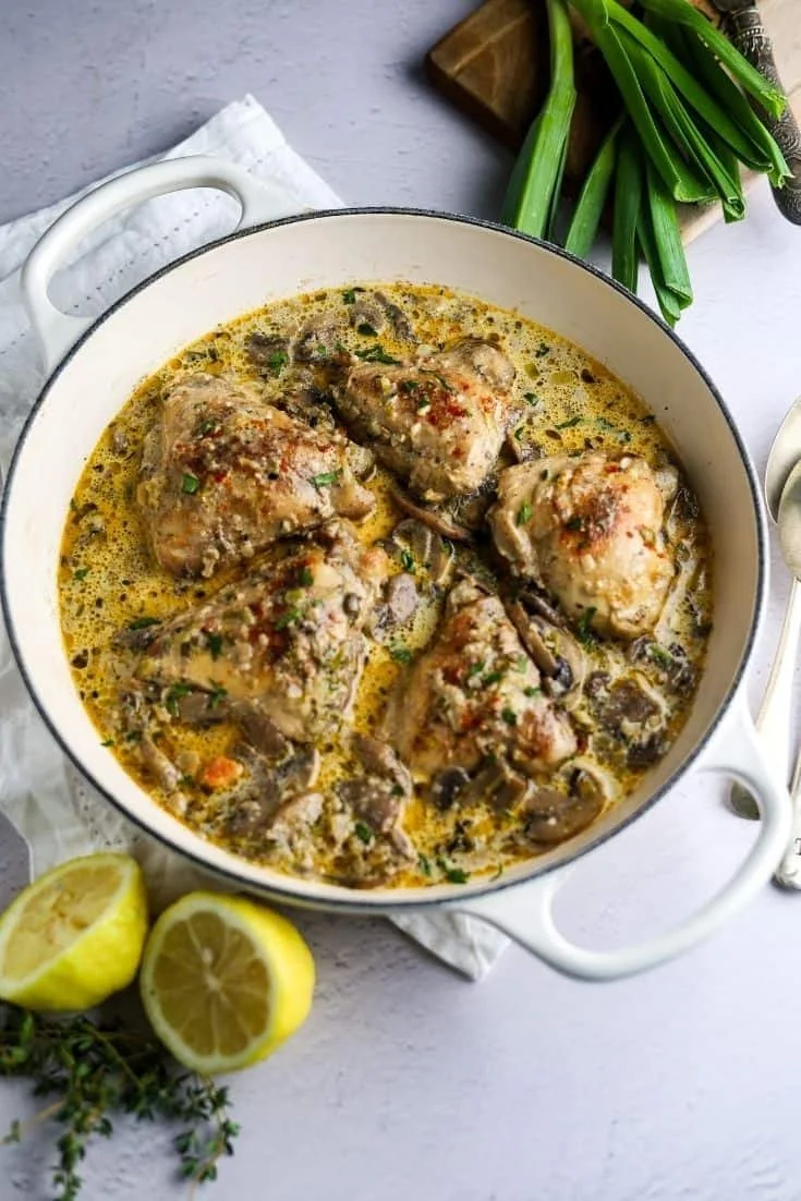 Creamy Chicken Mushroom Leek Bake