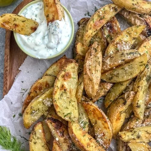Crispy Dill Pickle Potato Wedges
