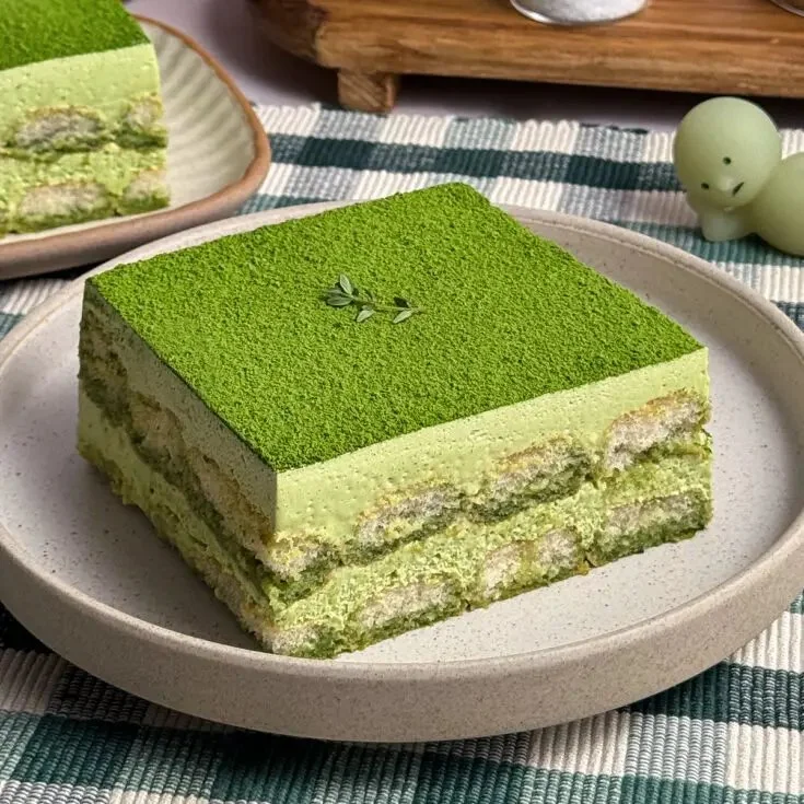 Eggless Green Tea Tiramisu