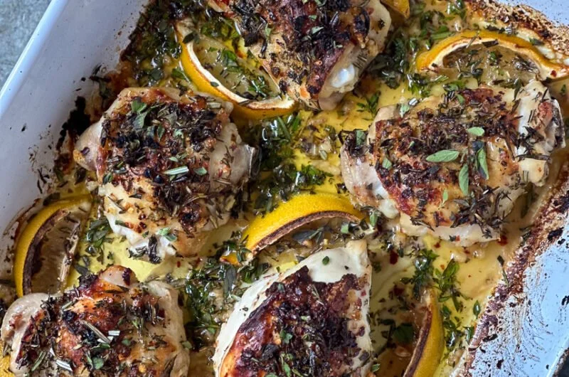 Lemon Herb Roasted Chicken Thighs