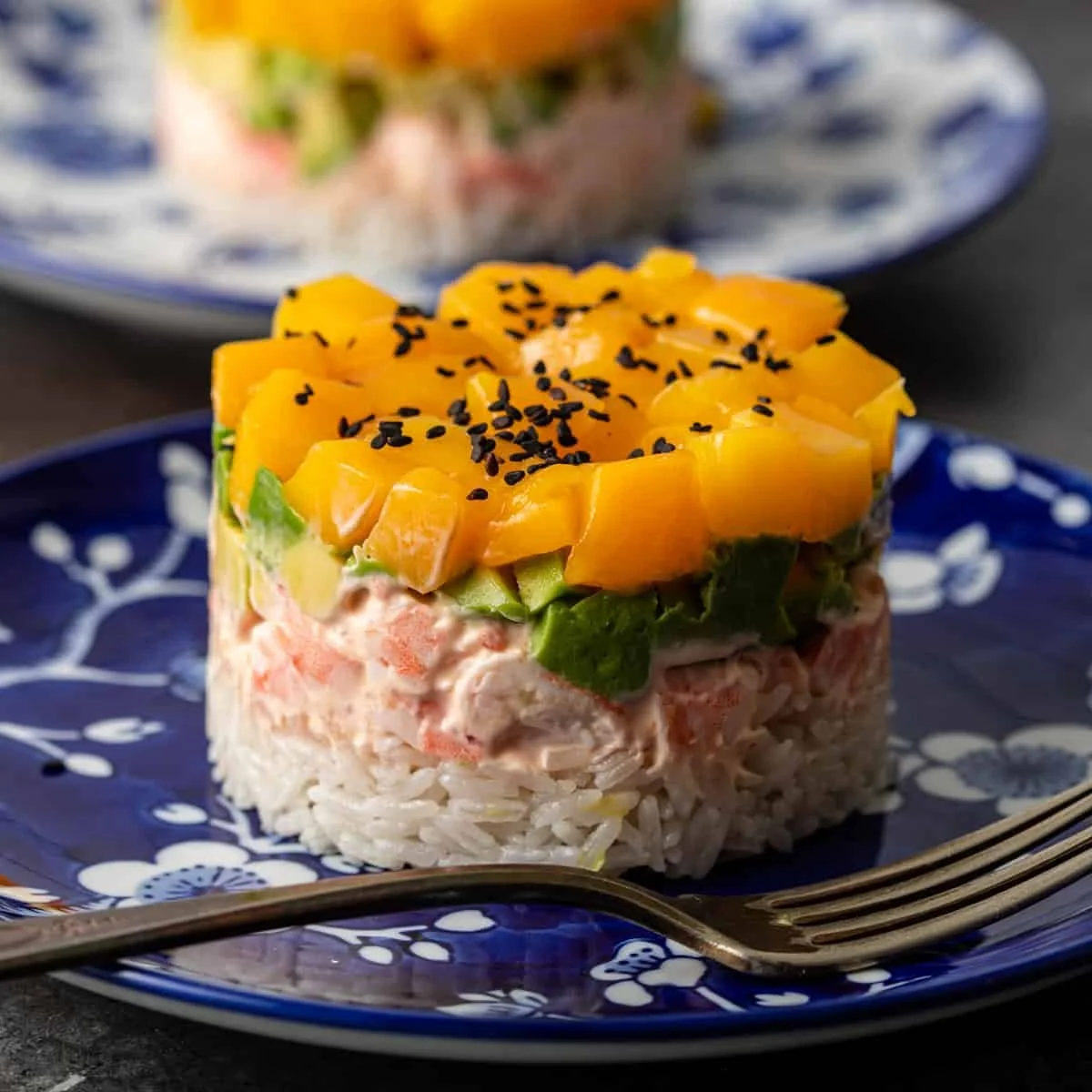 Mango-Glazed Shrimp Sushi Stacks