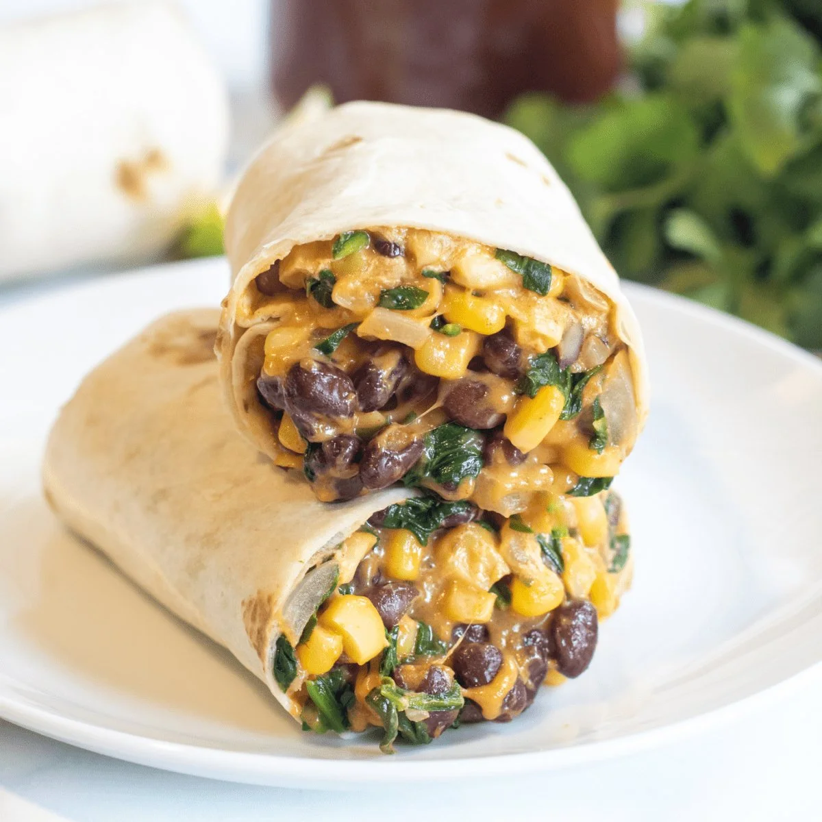 Minute Spinach and Black Bean Burritos