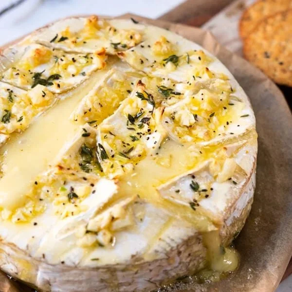 Oven Baked Garlic Butter Brie
