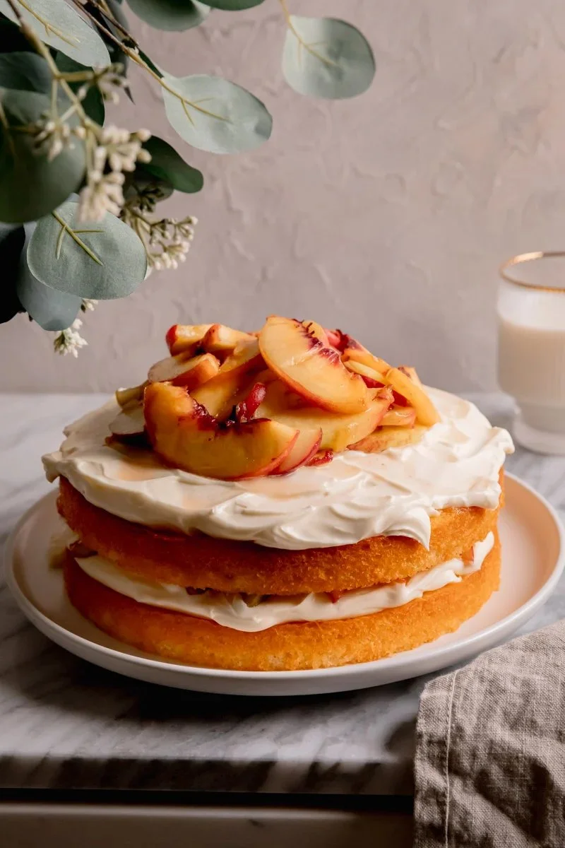 Peach Mascarpone Layer Cake