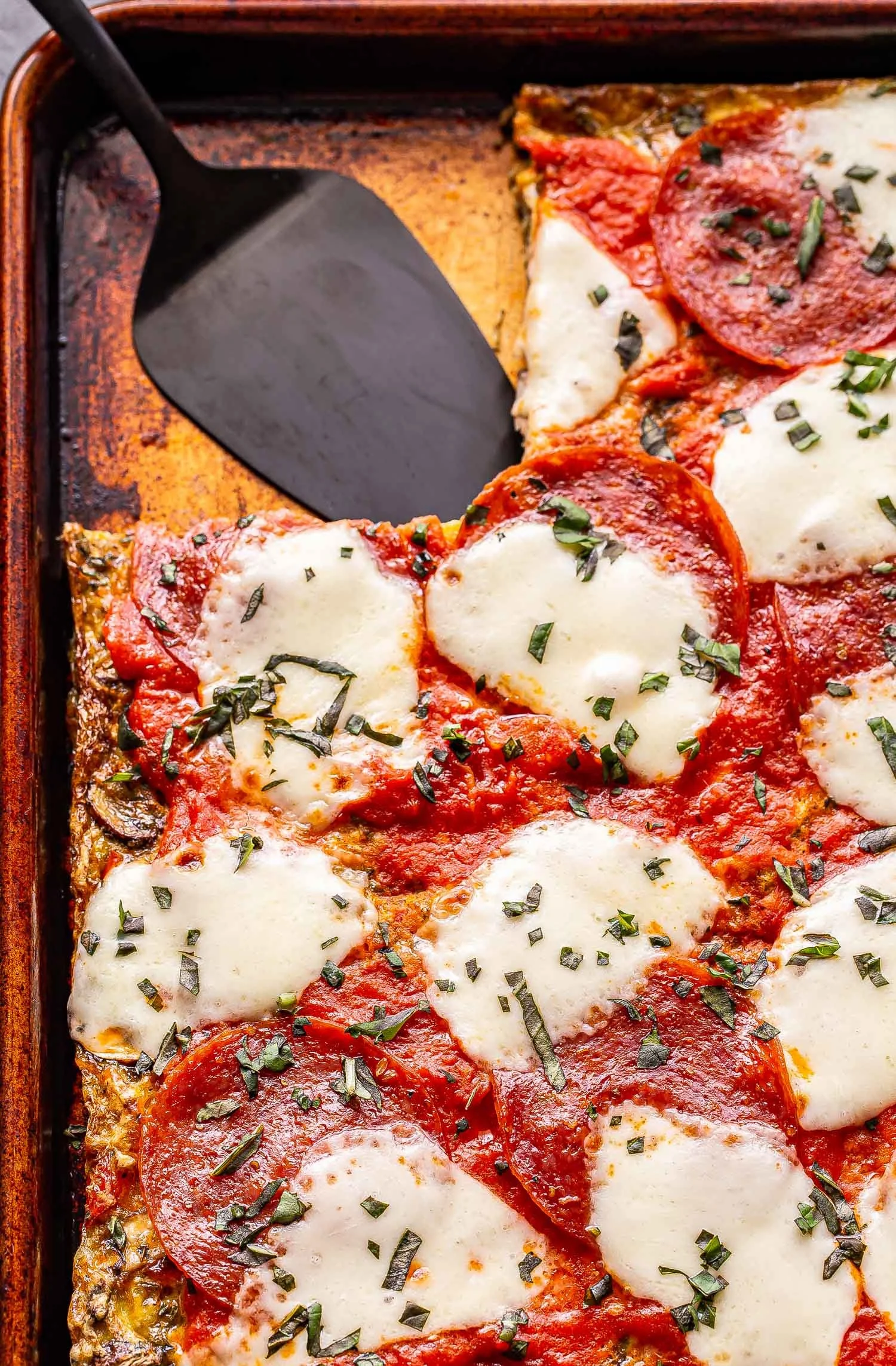 Pizza Frittata on Sheet Pan