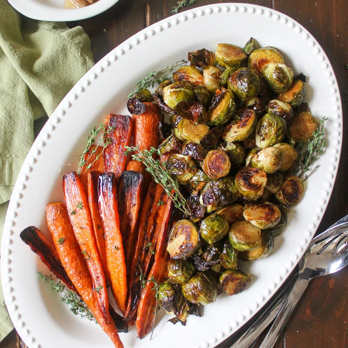 Roasted Carrots and Brussels Sprouts