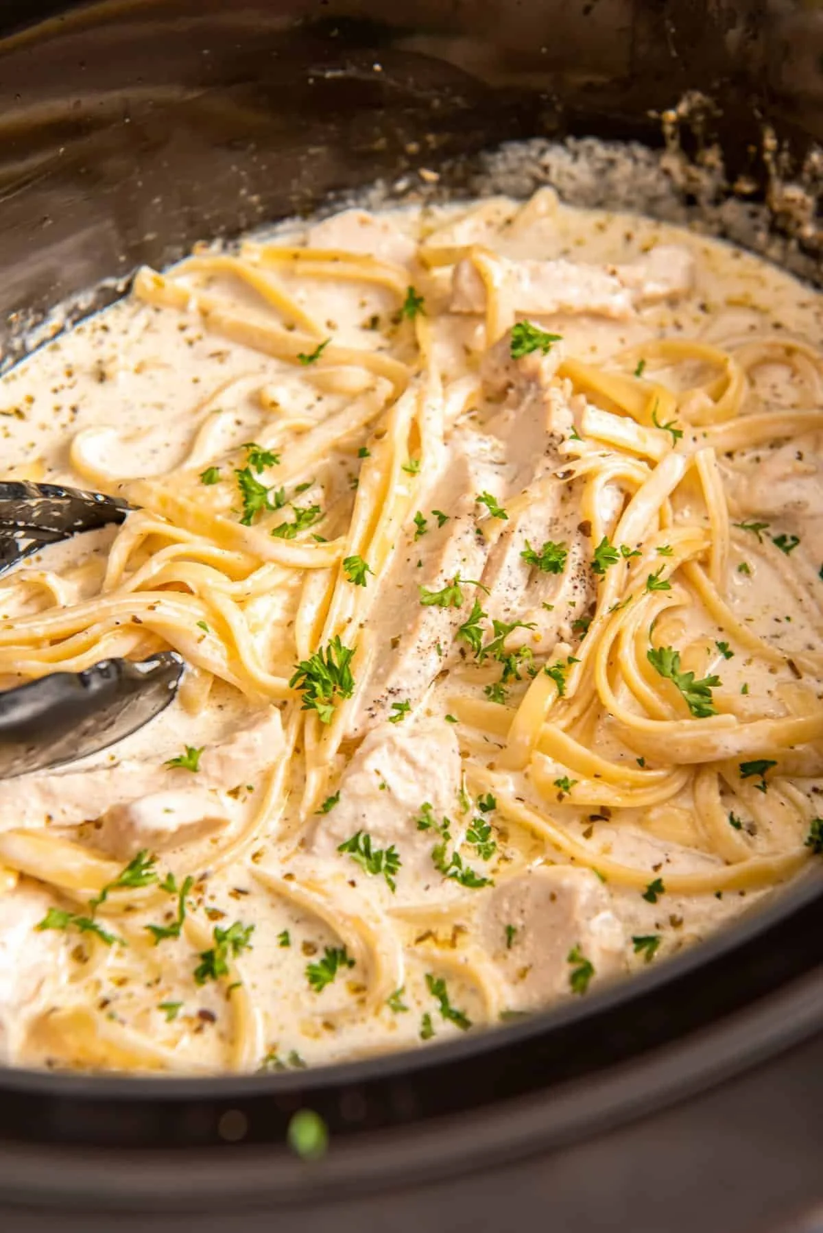 Slow Cooker Creamy Chicken Alfredo