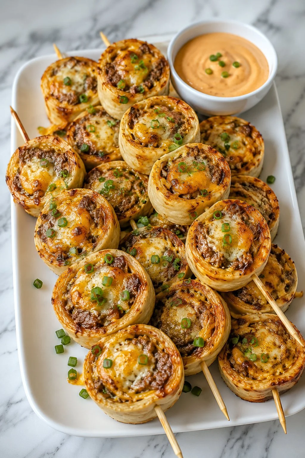Smash Burger Pinwheel Skewers