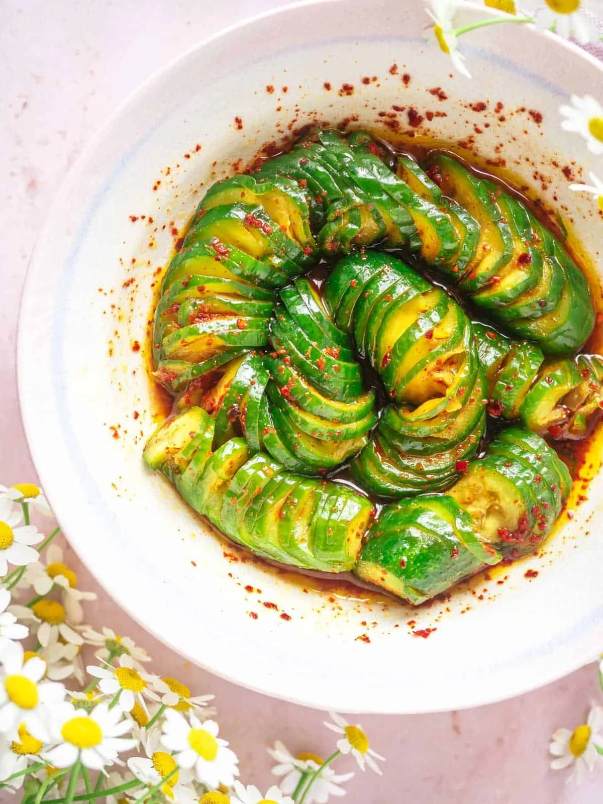 Spicy Asian Cucumber Spiral Salad
