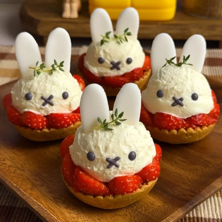 Strawberry Cheesecake Tartlets Inspired by Miffy
