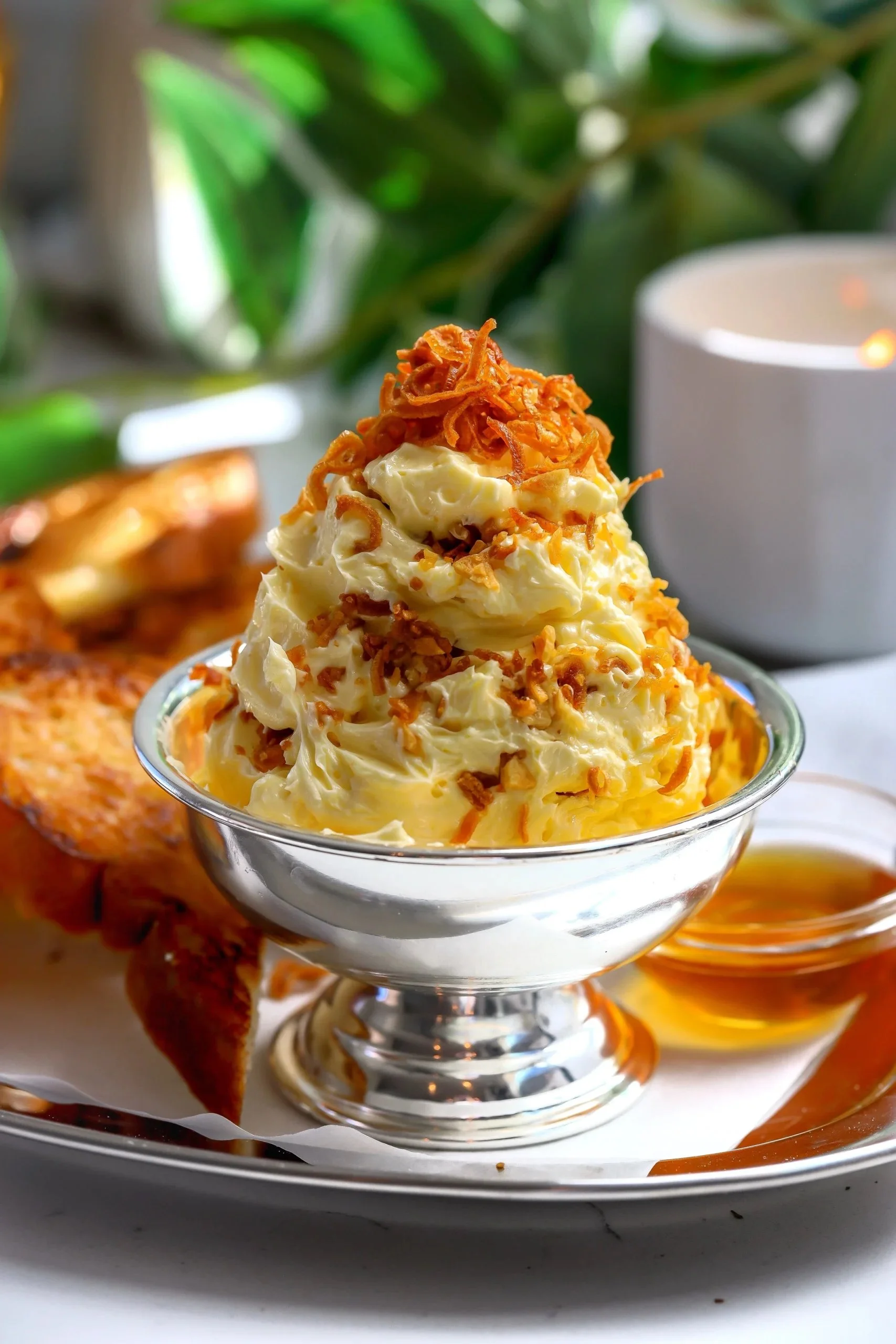 Whipped Butter with Crispy Honey Shallots